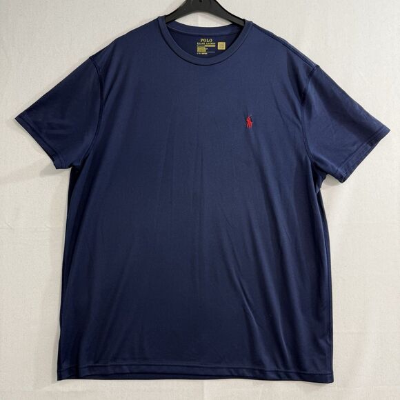 Polo Ralph Lauren Performance T-Shirt Mens Size Large Navy Blue Crew Neck - Picture 4 of 7